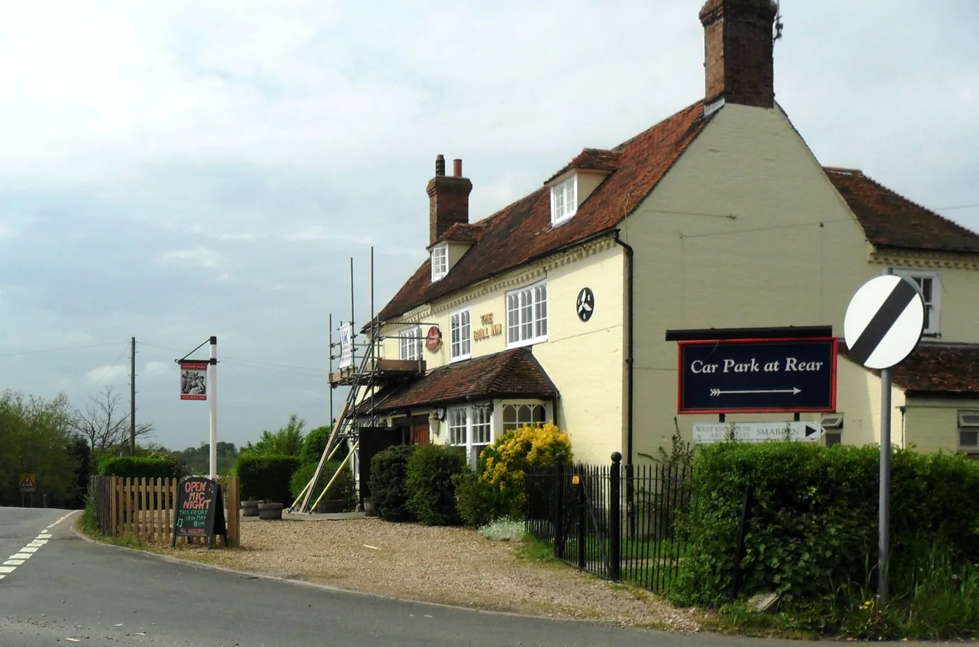 The Bull Inn, Bethersden. An inspector allowed up to 32 homes on the field next to the pub after councillors refused them. The picture does not show the site.